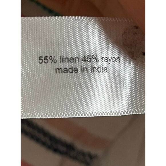 Lane Bryant Coastal Linen Top 18 Red Stripe Boho Retro Euro Summer Preppy Relax - Picture 7 of 14